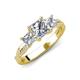 3 - Michele 2.36 ctw (6.50 mm) 3 Stone Princess Cut Moissanite and Lab Grown Diamond Twisted Vine Engagement Ring 