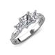 3 - Michele 2.36 ctw (6.50 mm) 3 Stone Princess Cut Moissanite and Lab Grown Diamond Twisted Vine Engagement Ring 