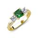 3 - Michele 2.11 ctw (6.50 mm) 3 Stone Princess Cut Lab Created Emerald and Lab Grown Diamond Twisted Vine Engagement Ring 