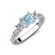 4 - Michele 1.60 ctw (5.50 mm) 3 Stone Princess Cut Aquamarine and Lab Grown Diamond Twisted Vine Engagement Ring 