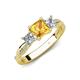 4 - Michele 1.60 ctw (5.50 mm) 3 Stone Princess Cut Citrine and Lab Grown Diamond Twisted Vine Engagement Ring 