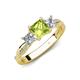 4 - Michele 1.85 ctw (5.50 mm) 3 Stone Princess Cut Peridot and Lab Grown Diamond Twisted Vine Engagement Ring 