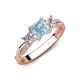 4 - Michele 1.60 ctw (5.50 mm) 3 Stone Princess Cut Aquamarine and Natural Diamond Twisted Vine Engagement Ring 