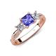 4 - Michele 1.70 ctw (5.50 mm) 3 Stone Princess Cut Tanzanite and Natural Diamond Twisted Vine Engagement Ring 
