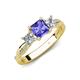 4 - Michele 1.70 ctw (5.50 mm) 3 Stone Princess Cut Tanzanite and Natural Diamond Twisted Vine Engagement Ring 