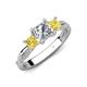 4 - Michele 1.52 ctw (5.50 mm) 3 Stone Princess Cut Natural Diamond and Yellow Sapphire Twisted Vine Engagement Ring 