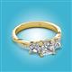 2 - Michele 2.58 ctw (6.50 mm) IGI Certified 3 Stone Princess Cut Lab Grown Diamond (VS1/F) Twisted Vine Engagement Ring 