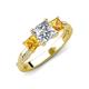 3 - Michele 2.14 ctw (6.50 mm) GIA Certified 3 Stone Princess Cut Natural Diamond (SI/G) and Citrine Twisted Vine Engagement Ring 
