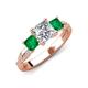 3 - Michele 2.14 ctw (6.50 mm) GIA Certified 3 Stone Princess Cut Natural Diamond (SI/G) and Emerald Twisted Vine Engagement Ring 