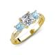 3 - Michele 2.14 ctw (6.50 mm) GIA Certified 3 Stone Princess Cut Natural Diamond (SI/G) and Aquamarine Twisted Vine Engagement Ring 