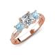3 - Michele 2.14 ctw (6.50 mm) GIA Certified 3 Stone Princess Cut Natural Diamond (SI/G) and Aquamarine Twisted Vine Engagement Ring 