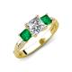 3 - Michele 2.14 ctw (6.50 mm) GIA Certified 3 Stone Princess Cut Natural Diamond (SI/G) and Emerald Twisted Vine Engagement Ring 