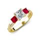 3 - Michele 2.14 ctw (6.50 mm) GIA Certified 3 Stone Princess Cut Natural Diamond (SI/G) and Ruby Twisted Vine Engagement Ring 