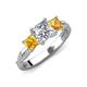 3 - Michele 2.14 ctw (6.50 mm) GIA Certified 3 Stone Princess Cut Natural Diamond (SI/G) and Citrine Twisted Vine Engagement Ring 
