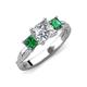 3 - Michele 2.30 ctw (6.50 mm) GIA Certified 3 Stone Princess Cut Natural Diamond (SI/G) and Lab Created Alexandrite Twisted Vine Engagement Ring 