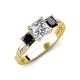 3 - Michele 2.50 ctw (6.50 mm) GIA Certified 3 Stone Princess Cut Natural Diamond (SI/G) and Black Diamond Twisted Vine Engagement Ring 