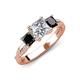 3 - Michele 2.50 ctw (6.50 mm) GIA Certified 3 Stone Princess Cut Natural Diamond (SI/G) and Black Diamond Twisted Vine Engagement Ring 