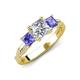 3 - Michele 2.20 ctw (6.50 mm) GIA Certified 3 Stone Princess Cut Natural Diamond (SI/G) and Tanzanite Twisted Vine Engagement Ring 