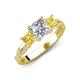 3 - Michele 2.40 ctw (6.50 mm) GIA Certified 3 Stone Princess Cut Natural Diamond (SI/G) and Yellow Sapphire Twisted Vine Engagement Ring 