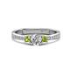 1 - Aniyah 0.74 ctw (5.00 mm) Classic Three Stone Round Natural Diamond and Peridot Engagement Ring 