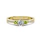1 - Aniyah 0.74 ctw (5.00 mm) Classic Three Stone Round Natural Diamond and Peridot Engagement Ring 