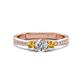1 - Aniyah 0.68 ctw (5.00 mm) Classic Three Stone Round Natural Diamond and Citrine Engagement Ring 