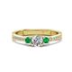 1 - Aniyah 0.68 ctw (5.00 mm) Classic Three Stone Round Natural Diamond and Emerald Engagement Ring 