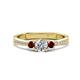 1 - Aniyah 0.74 ctw (5.00 mm) Classic Three Stone Round Natural Diamond and Red Garnet Engagement Ring 