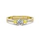 1 - Aniyah 0.72 ctw (5.00 mm) Classic Three Stone Round Natural Diamond and Yellow Sapphire Engagement Ring 