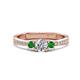 1 - Aniyah 0.74 ctw (5.00 mm) Classic Three Stone Round Natural Diamond and Green Garnet Engagement Ring 