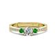 1 - Aniyah 0.74 ctw (5.00 mm) Classic Three Stone Round Natural Diamond and Green Garnet Engagement Ring 