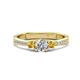 1 - Aniyah 0.68 ctw (5.00 mm) Classic Three Stone Round Lab Grown Diamond and Citrine Engagement Ring 