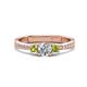 1 - Aniyah 0.74 ctw (5.00 mm) Classic Three Stone Round Lab Grown Diamond and Peridot Engagement Ring 