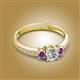 2 - Aniyah 0.68 ctw (5.00 mm) Classic Three Stone Round Lab Grown Diamond and Amethyst Engagement Ring 