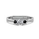 1 - Aniyah 0.72 ctw (5.00 mm) Classic Three Stone Round Lab Grown Diamond and Black Diamond Engagement Ring 