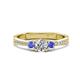 1 - Aniyah 0.72 ctw (5.00 mm) Classic Three Stone Round Lab Grown Diamond and Tanzanite Engagement Ring 
