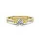 1 - Aniyah 0.71 ctw (5.00 mm) Classic Three Stone Round Lab Grown Diamond and Yellow Diamond Engagement Ring 