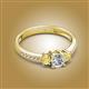 2 - Aniyah 0.72 ctw (5.00 mm) Classic Three Stone Round Lab Grown Diamond and Yellow Sapphire Engagement Ring 