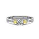 1 - Aniyah 0.72 ctw (5.00 mm) Classic Three Stone Round Lab Grown Diamond and Yellow Sapphire Engagement Ring 