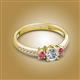2 - Aniyah 0.68 ctw (5.00 mm) Classic Three Stone Round Lab Grown Diamond and Pink Tourmaline Engagement Ring 