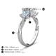 4 - Michele 2.14 ctw (6.50 mm) GIA Certified 3 Stone Princess Cut Natural Diamond (SI/G) and Aquamarine Twisted Vine Engagement Ring 