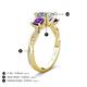 4 - Michele 2.14 ctw (6.50 mm) GIA Certified 3 Stone Princess Cut Natural Diamond (SI/G) and Amethyst Twisted Vine Engagement Ring 