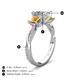 4 - Michele 2.14 ctw (6.50 mm) GIA Certified 3 Stone Princess Cut Natural Diamond (SI/G) and Citrine Twisted Vine Engagement Ring 