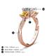 4 - Michele 2.14 ctw (6.50 mm) GIA Certified 3 Stone Princess Cut Natural Diamond (SI/G) and Citrine Twisted Vine Engagement Ring 