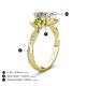 4 - Michele 2.20 ctw (6.50 mm) GIA Certified 3 Stone Princess Cut Natural Diamond (SI/G) and Peridot Twisted Vine Engagement Ring 