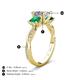 4 - Michele 2.14 ctw (6.50 mm) GIA Certified 3 Stone Princess Cut Natural Diamond (SI/G) and Emerald Twisted Vine Engagement Ring 