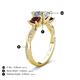 4 - Michele 2.20 ctw (6.50 mm) GIA Certified 3 Stone Princess Cut Natural Diamond (SI/G) and Red Garnet Twisted Vine Engagement Ring 