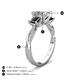 4 - Michele 2.50 ctw (6.50 mm) GIA Certified 3 Stone Princess Cut Natural Diamond (SI/G) and Black Diamond Twisted Vine Engagement Ring 