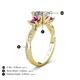 4 - Michele 2.14 ctw (6.50 mm) GIA Certified 3 Stone Princess Cut Natural Diamond (SI/G) and Pink Tourmaline Twisted Vine Engagement Ring 