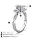 4 - Michele 2.36 ctw (6.50 mm) GIA Certified 3 Stone Princess Cut Natural Diamond (SI/G) and Lab Grown Diamond Twisted Vine Engagement Ring 